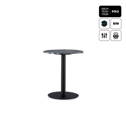 Mesa Lateral Circle Single 45x45 (Black Velvet)